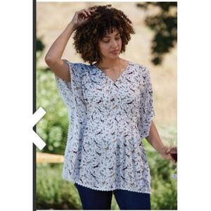 EQL by Kerrits Daydream Gauze Tunic in White‎ Spring Fever Size XL NEW